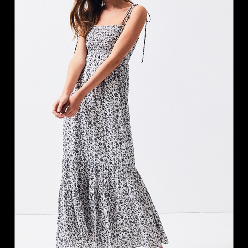 Blue Life Floral Print Smocked Maxi Dress